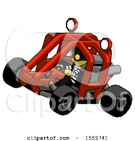 Yellow Thief Man Riding Sports Buggy Side Top Angle View by Leo Blanchette