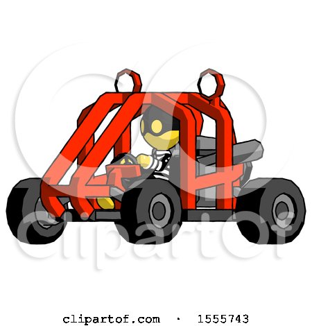 Yellow Thief Man Riding Sports Buggy Side Angle View by Leo Blanchette