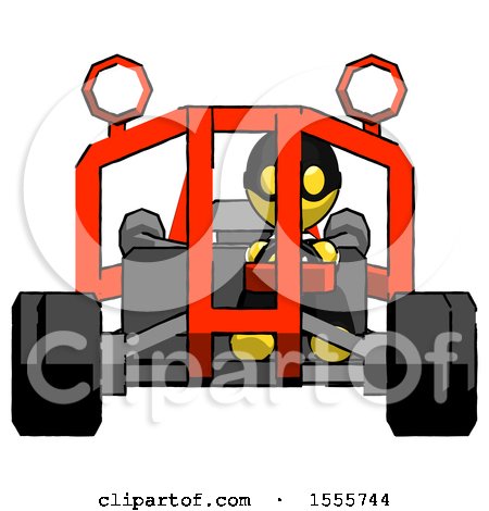 Yellow Thief Man Riding Sports Buggy Front View by Leo Blanchette