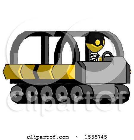 Yellow Thief Man Driving Amphibious Tracked Vehicle Side Angle View by Leo Blanchette