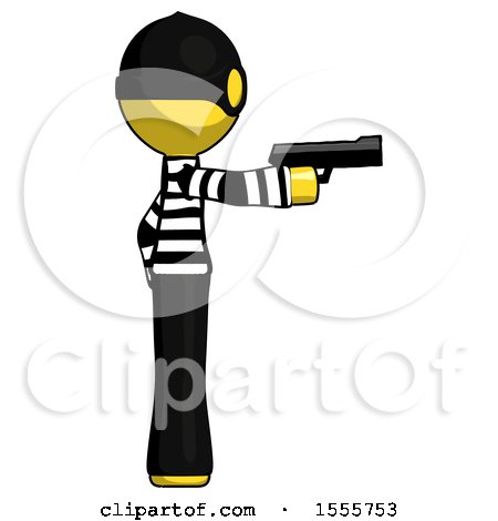 Yellow Thief Man Firing a Handgun by Leo Blanchette