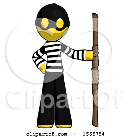 Yellow Thief Man Holding Staff or Bo Staff by Leo Blanchette