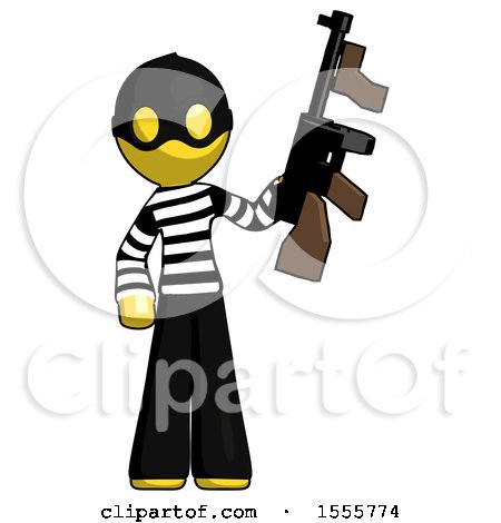Yellow Thief Man Holding Tommygun by Leo Blanchette