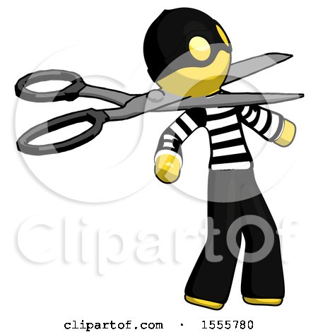 Yellow Thief Man Scissor Beheading Office Worker Execution by Leo Blanchette
