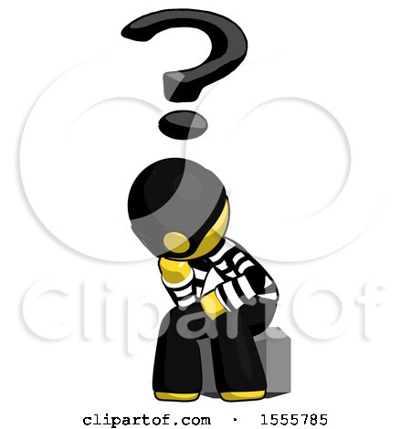 Yellow Thief Man Thinker Question Mark Concept by Leo Blanchette