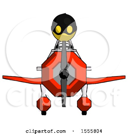 Yellow Thief Man in Geebee Stunt Plane Front View by Leo Blanchette