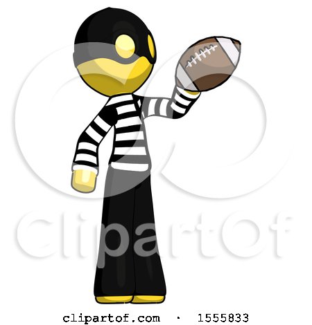 Yellow Thief Man Holding Football up by Leo Blanchette