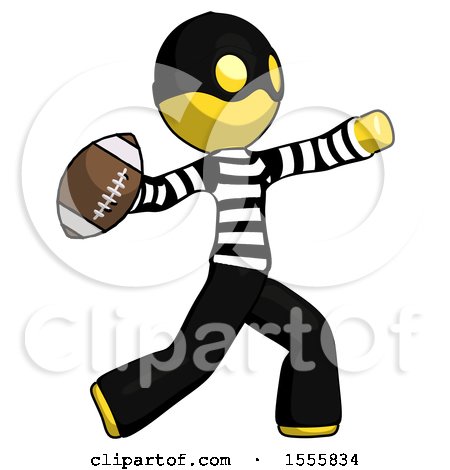 Yellow Thief Man Throwing Football by Leo Blanchette