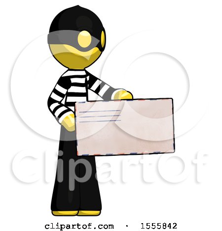 Yellow Thief Man Presenting Large Envelope by Leo Blanchette