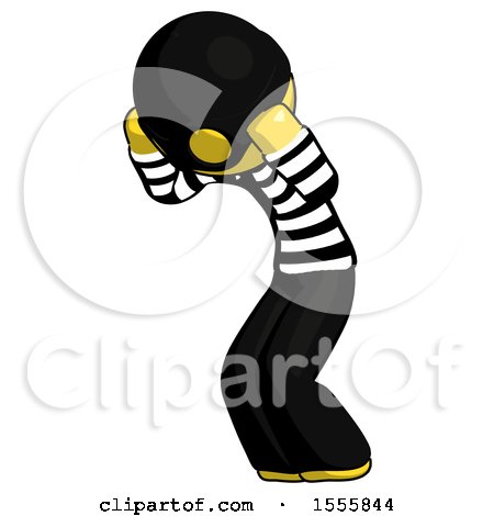 Yellow Thief Man with Headache or Covering Ears Turned to His Left by Leo Blanchette