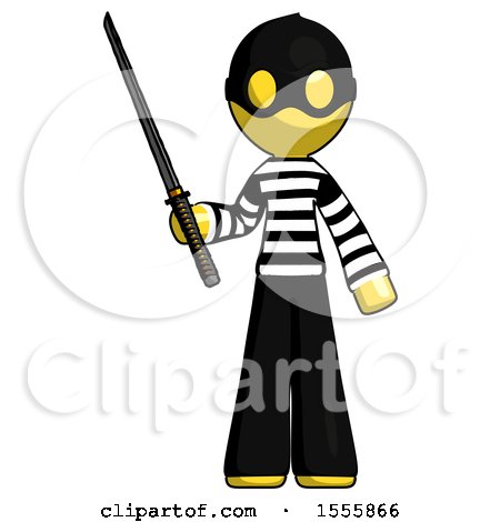 Yellow Thief Man Standing up with Ninja Sword Katana by Leo Blanchette