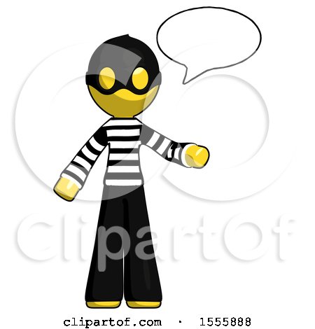 Yellow Thief Man with Word Bubble Talking Chat Icon by Leo Blanchette