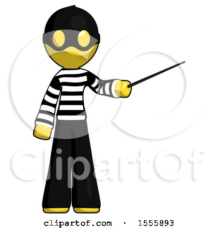 Yellow Thief Man Teacher or Conductor with Stick or Baton Directing by Leo Blanchette