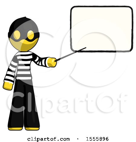 Yellow Thief Man Giving Presentation in Front of Dry-erase Board by Leo Blanchette