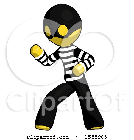 Yellow Thief Man Martial Arts Defense Pose Left by Leo Blanchette