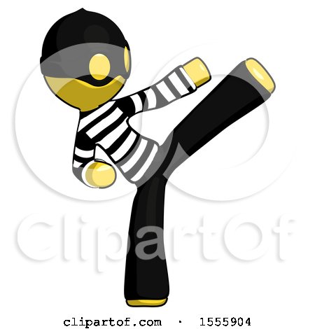 Yellow Thief Man Ninja Kick Right by Leo Blanchette