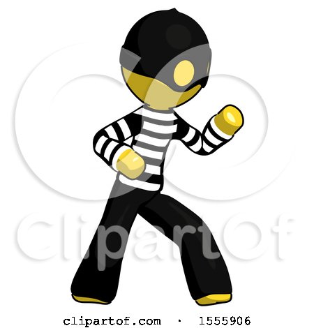 Yellow Thief Man Martial Arts Defense Pose Right by Leo Blanchette