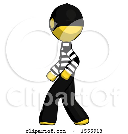 Yellow Thief Man Walking Left Side View by Leo Blanchette