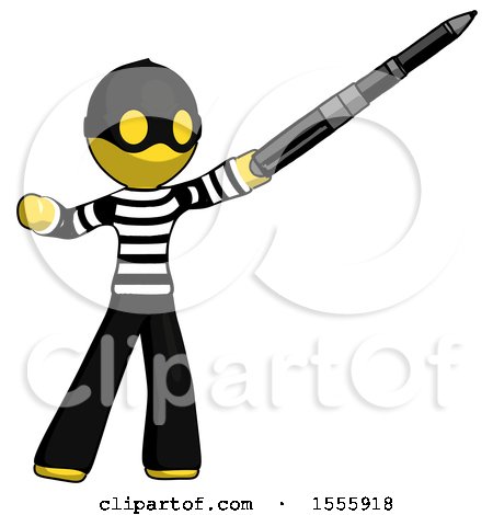 Yellow Thief Man Demonstrating That Indeed the Pen Is Mightier by Leo Blanchette