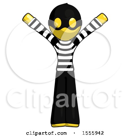 Yellow Thief Man with Arms out Joyfully by Leo Blanchette