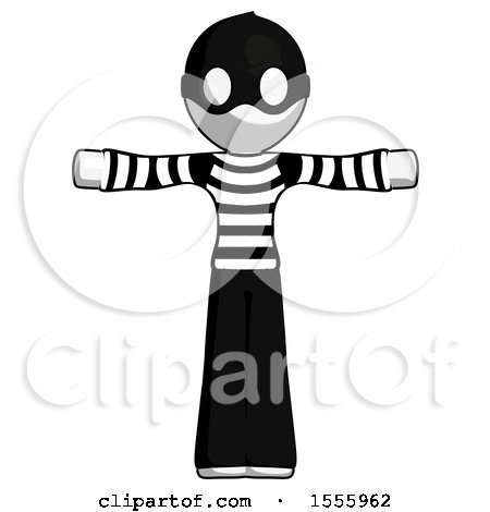 White Thief Man T-Pose Arms up Standing by Leo Blanchette