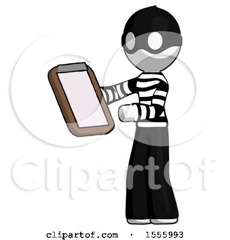 White Thief Man Reviewing Stuff on Clipboard by Leo Blanchette