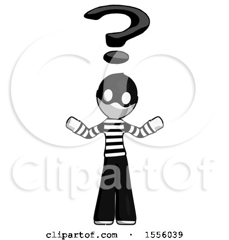 White Thief Man with Question Mark Above Head, Confused by Leo Blanchette