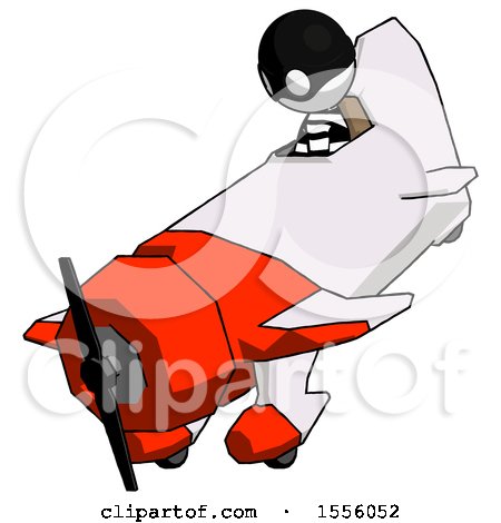 White Thief Man in Geebee Stunt Plane Descending View by Leo Blanchette