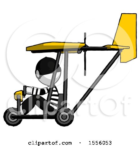 White Thief Man in Ultralight Aircraft Side View by Leo Blanchette