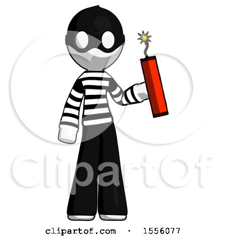 White Thief Man Holding Dynamite with Fuse Lit by Leo Blanchette