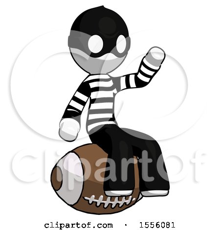 White Thief Man Sitting on Giant Football by Leo Blanchette
