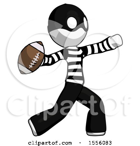 White Thief Man Throwing Football by Leo Blanchette