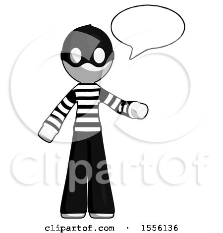 White Thief Man with Word Bubble Talking Chat Icon by Leo Blanchette