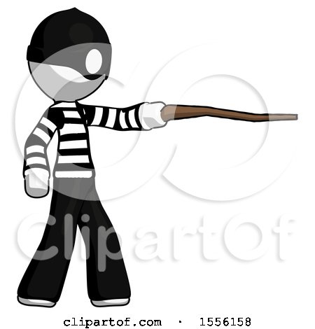 White Thief Man Pointing with Hiking Stick by Leo Blanchette