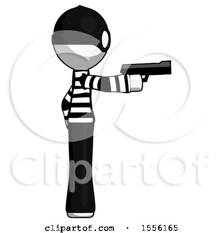 White Thief Man Firing a Handgun by Leo Blanchette