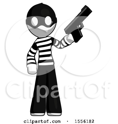 White Thief Man Holding Handgun by Leo Blanchette