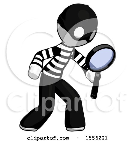 White Thief Man Inspecting with Large Magnifying Glass Right by Leo Blanchette