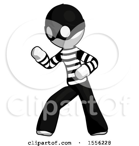 White Thief Man Martial Arts Defense Pose Left by Leo Blanchette