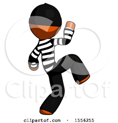 Orange Thief Man Kick Pose Start by Leo Blanchette