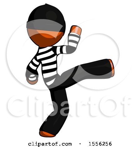 Orange Thief Man Kick Pose by Leo Blanchette