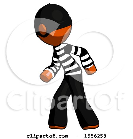 Orange Thief Man Suspense Action Pose Facing Left by Leo Blanchette
