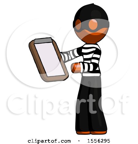 Orange Thief Man Reviewing Stuff on Clipboard by Leo Blanchette