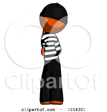 Orange Thief Man Thinking, Wondering, or Pondering Rear View by Leo Blanchette
