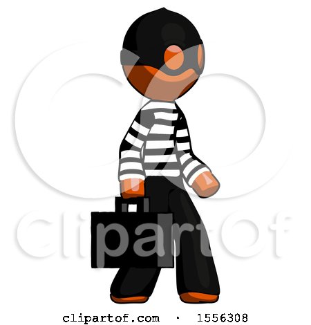 Orange Thief Man Walking with Briefcase to the Right by Leo Blanchette
