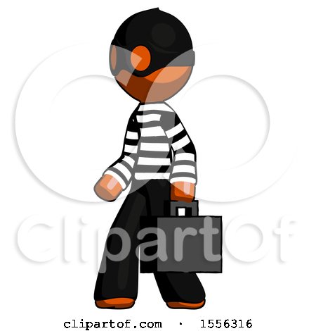 Orange Thief Man Walking with Briefcase to the Left by Leo Blanchette