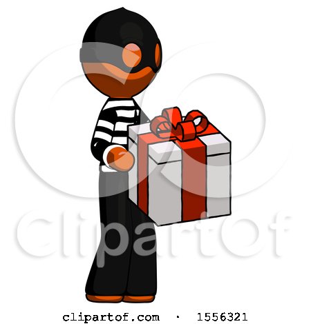 Orange Thief Man Giving a Present by Leo Blanchette