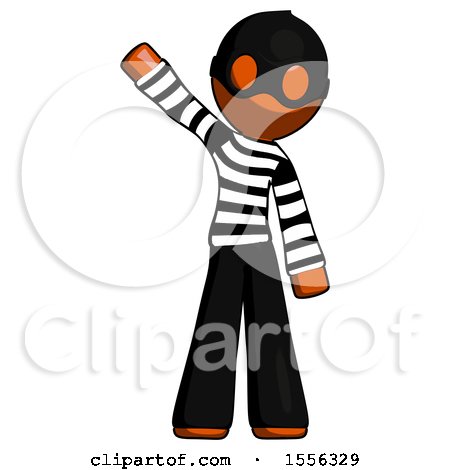 Orange Thief Man Waving Emphatically with Right Arm by Leo Blanchette