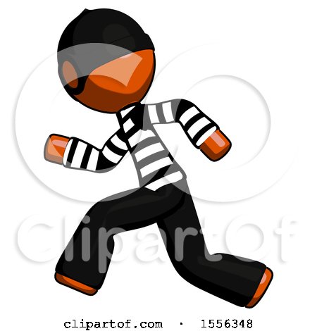 Orange Thief Man Running Fast Left by Leo Blanchette