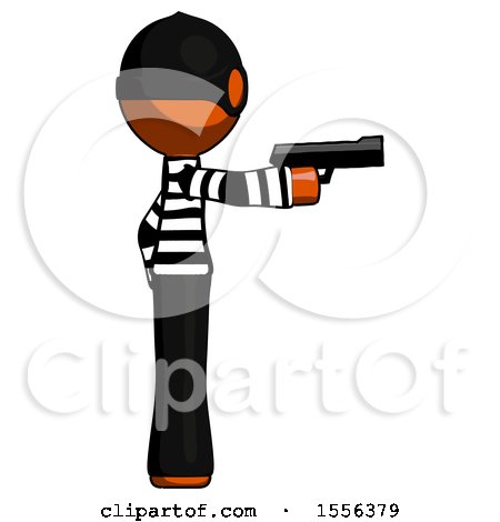 Orange Thief Man Firing a Handgun by Leo Blanchette