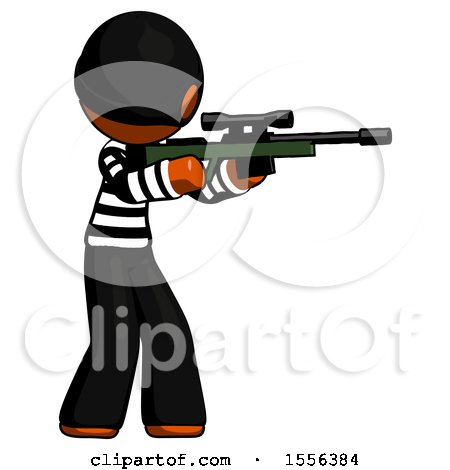 Orange Thief Man Shooting Sniper Rifle by Leo Blanchette